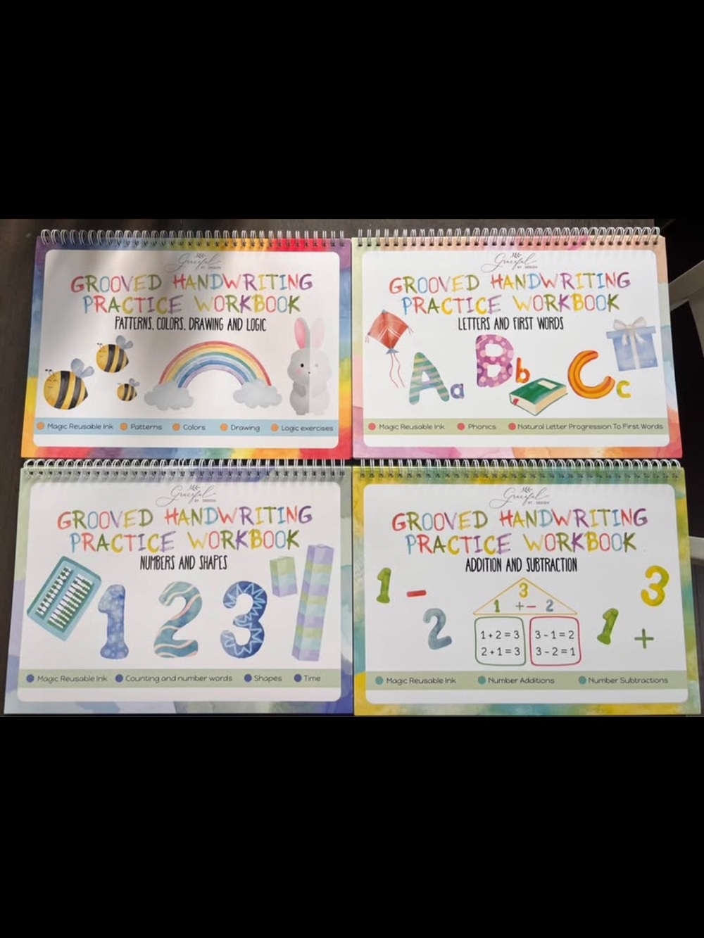 Grooved Handwriting Practice Workbook Set